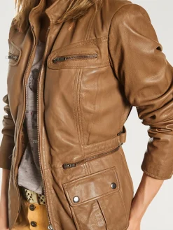 Linea Tesini Vestes<Veste en cuir cuir d'agneau souple