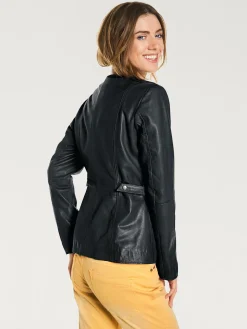 Linea Tesini Vestes<Veste en cuir cuir d'agneau souple