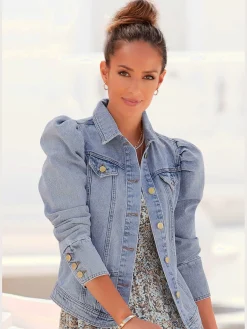 Vivance Vestes<Veste en jean avant boutonné