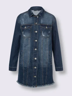 Mandarin Blazers<Veste en jean effet « destroy » tendance