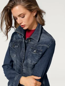 Linea Tesini Vestes<Veste en jean effet délavé et usé