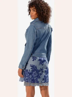 Linea Tesini Vestes<Veste en jean effet délavé et usé