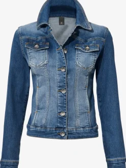 Linea Tesini Vestes<Veste en jean effet délavé et usé