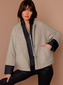 CREATION L PREMIUM Vestes<Veste en laine empiècement gilet