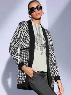 Creation L Gilets Et Cardigans<Veste en tricot ajouré 30% laine vierge (mérinos)