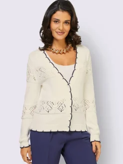 Creation L Gilets Et Cardigans<Veste en tricot ajouré avec motif ajouré