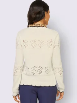 Creation L Gilets Et Cardigans<Veste en tricot ajouré avec motif ajouré