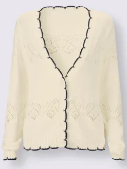 Creation L Gilets Et Cardigans<Veste en tricot ajouré avec motif ajouré