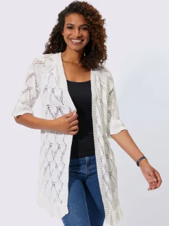 Gilets Et Cardigans<Veste en tricot ajouré motif ajouré léger