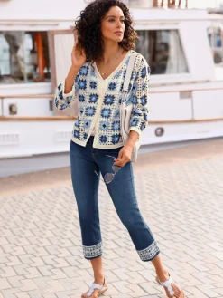 Gilets Et Cardigans<Veste en tricot aspect crochet