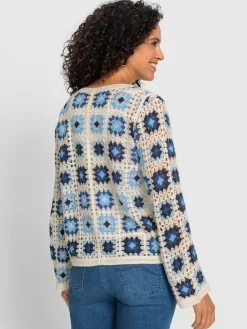 Gilets Et Cardigans<Veste en tricot aspect crochet
