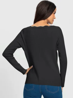 Ashley Brooke Gilets Et Cardigans<Veste en tricot bord ondulé élégant