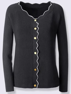 Ashley Brooke Gilets Et Cardigans<Veste en tricot bord ondulé élégant