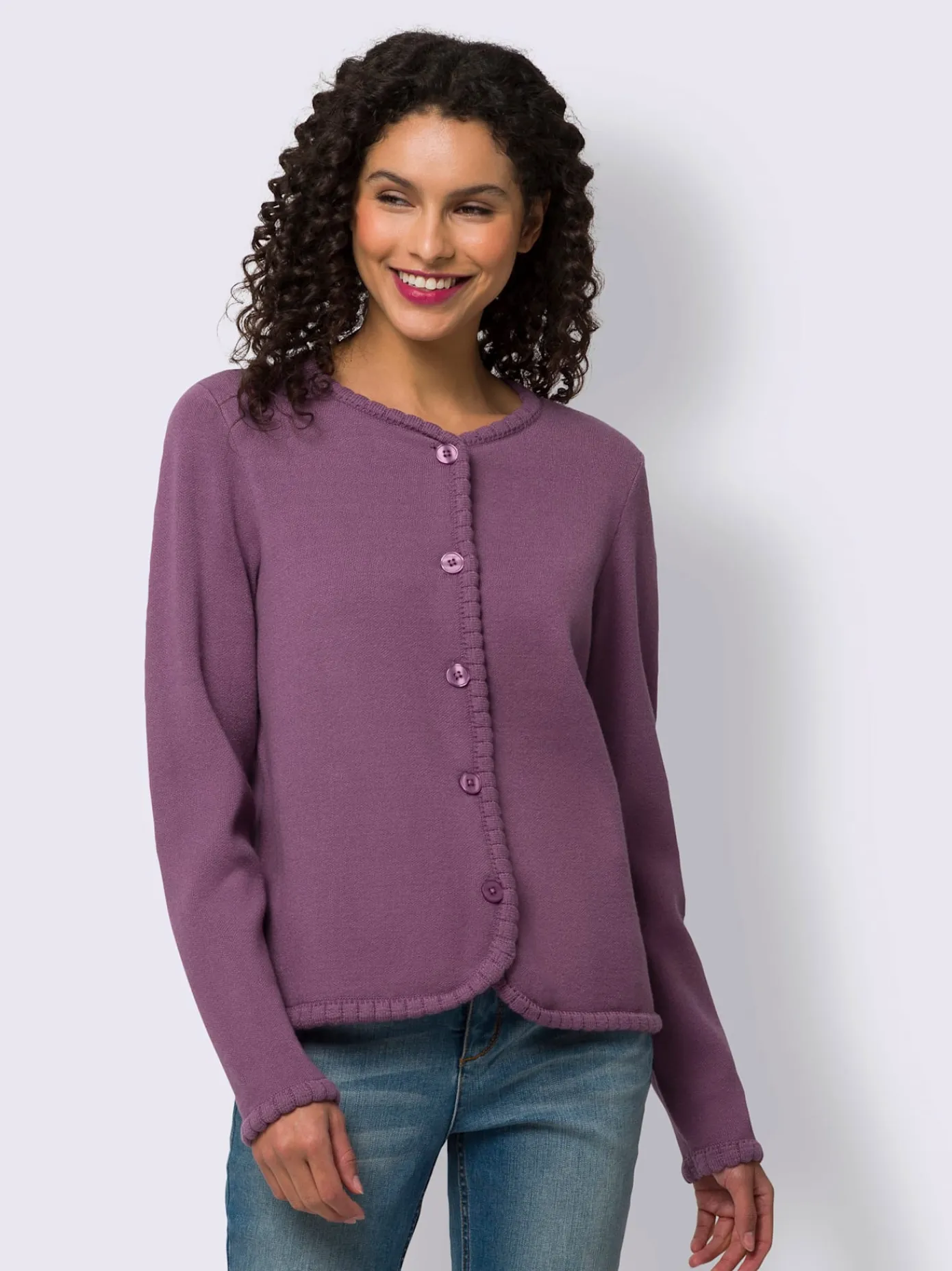 Linea Tesini Gilets Et Cardigans<Veste en tricot bords ondulés élégants