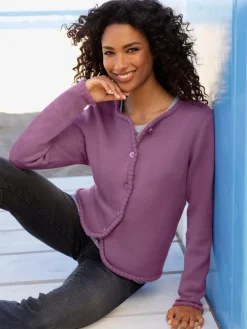 Linea Tesini Gilets Et Cardigans<Veste en tricot bords ondulés élégants