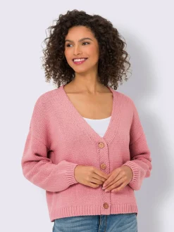 Linea Tesini Gilets Et Cardigans<Veste en tricot boutons imitation bois