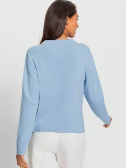 Ashley Brooke Gilets Et Cardigans<Veste en tricot boutons-pression couleur or