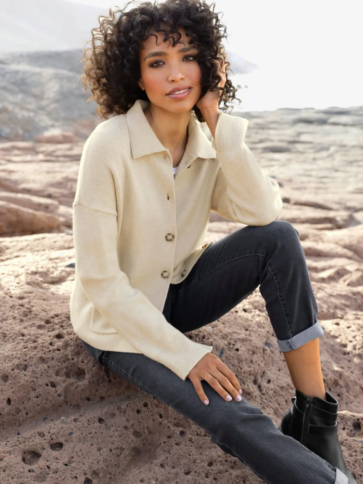 Linea Tesini Gilets Et Cardigans<Veste en tricot col polo sportif