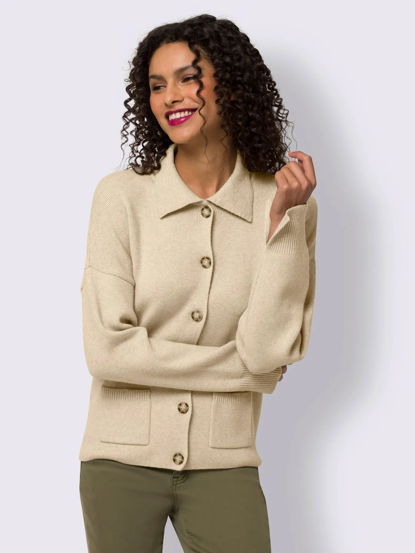 Linea Tesini Gilets Et Cardigans<Veste en tricot col polo sportif