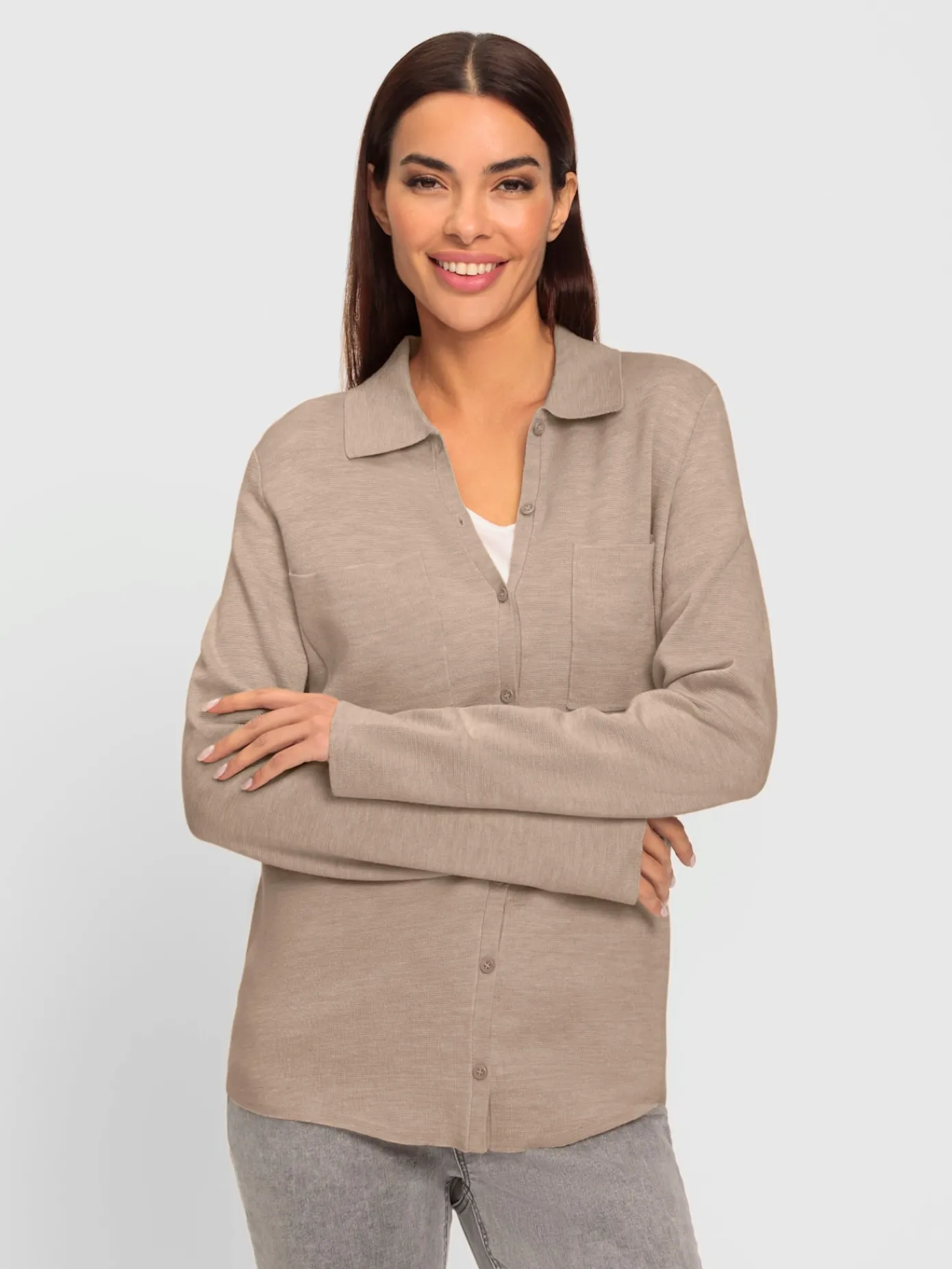 Rick Cardona Gilets Et Cardigans<Veste en tricot col polo à longue patte de boutonnage