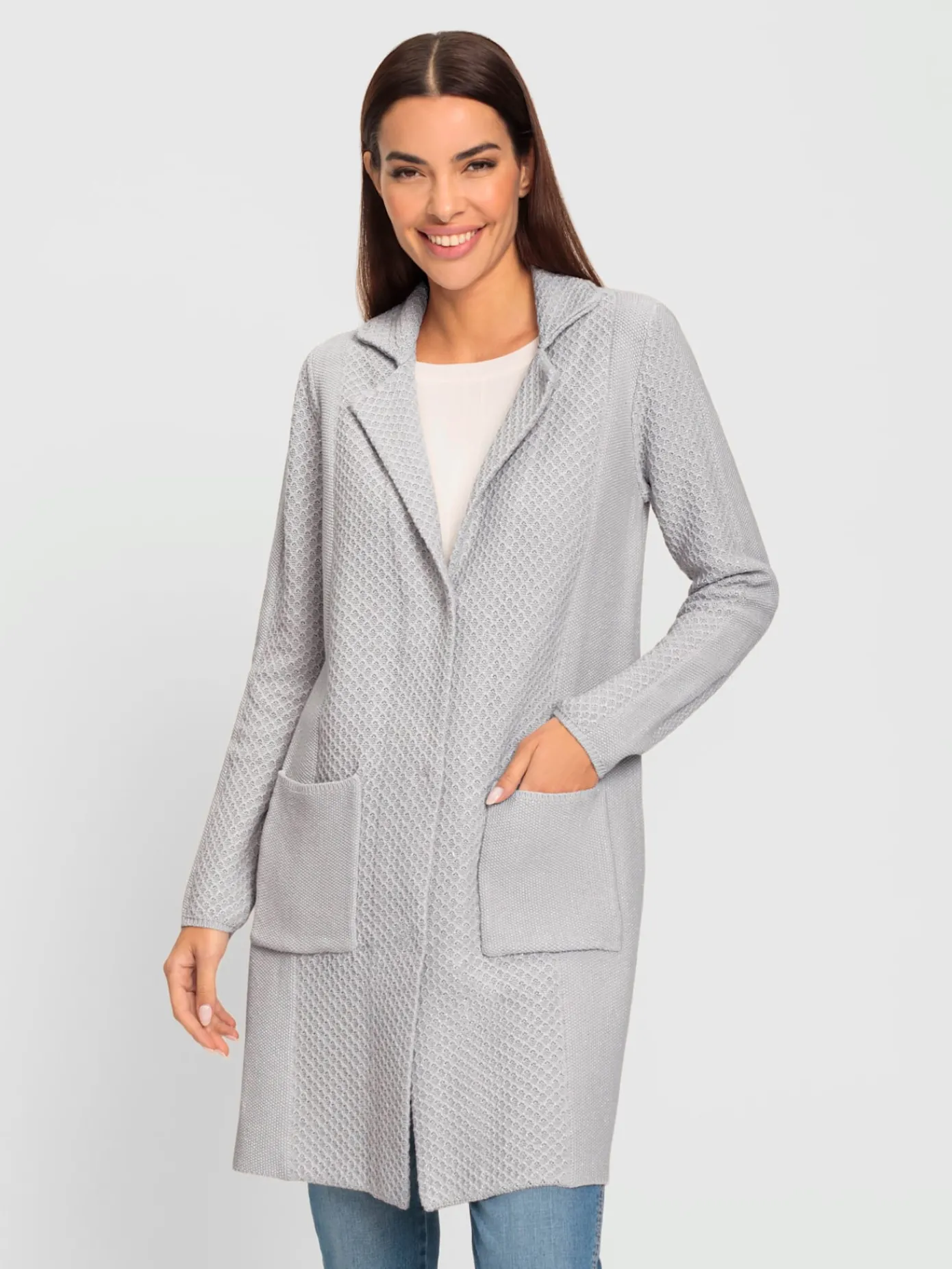 Rick Cardona Gilets Et Cardigans<Veste en tricot fil argenté brillant couleur argenté