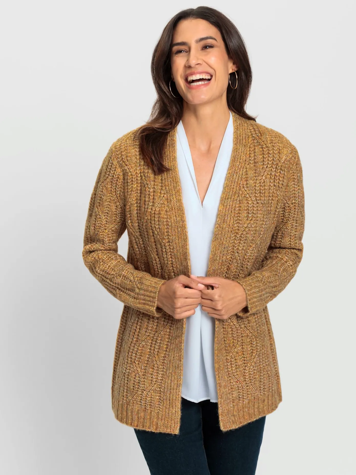 Gilets Et Cardigans<Veste en tricot fil chiné doux