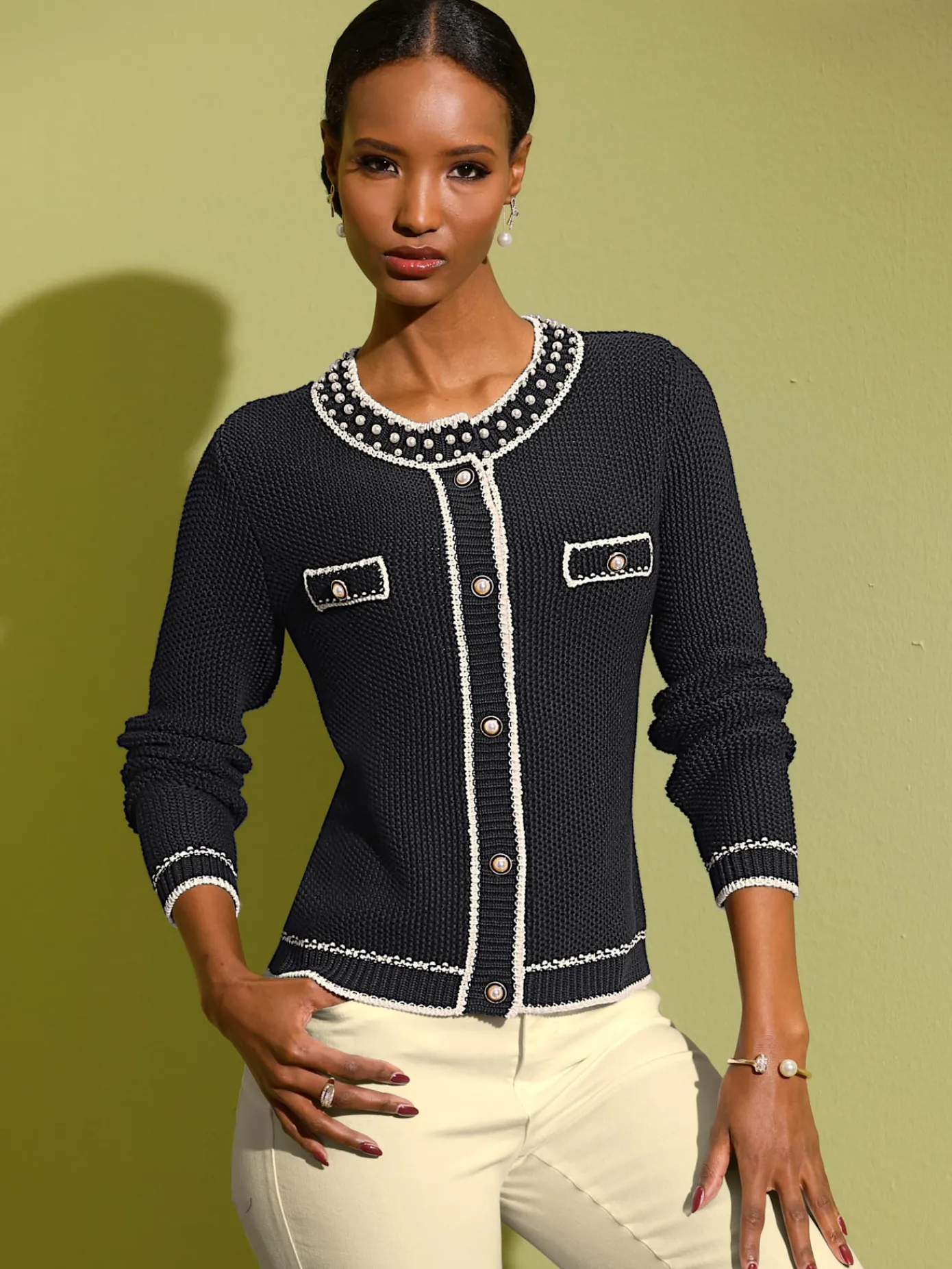 Creation L Gilets Et Cardigans<Veste en tricot fin 50% coton