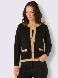 CREATION L PREMIUM Gilets Et Cardigans<Veste en tricot fin 100% laine vierge (mérinos)