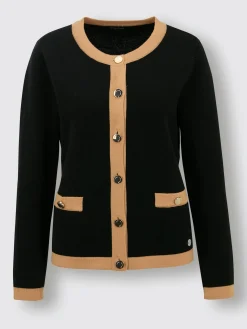 CREATION L PREMIUM Gilets Et Cardigans<Veste en tricot fin 100% laine vierge (mérinos)