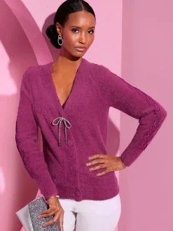 Creation L Gilets Et Cardigans<Veste en tricot fin encolure en v dégagée