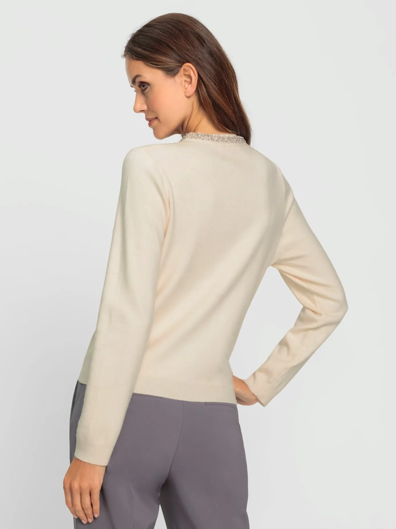 Ashley Brooke Gilets Et Cardigans<Veste en tricot fin petites pierres brillantes fantaisie