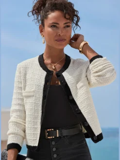 LASCANA Gilets Et Cardigans<Veste en tricot finitions contrastées