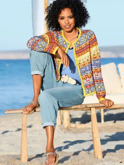 Linea Tesini Gilets Et Cardigans<Veste en tricot jacquard motif jacquard original