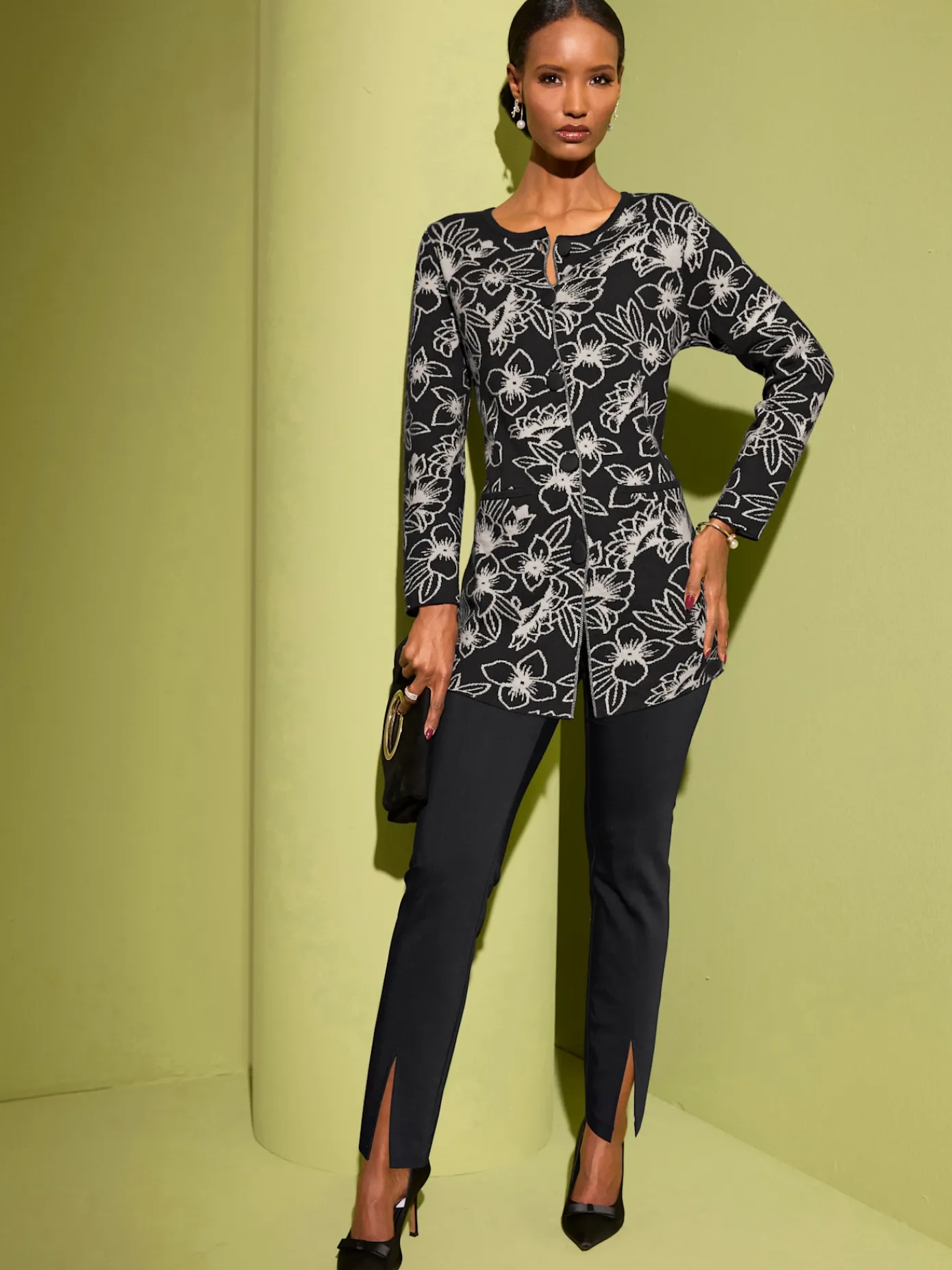 Creation L Gilets Et Cardigans<Veste en tricot jacquard 50% laine vierge