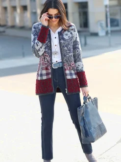 Gilets Et Cardigans<Veste en tricot jacquard joli motif jacquard