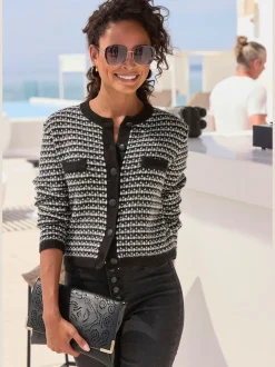 LASCANA Gilets Et Cardigans<Veste en tricot motif à carreaux tendance