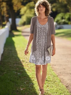 Gilets Et Cardigans<Veste en tricot motif ajouré léger