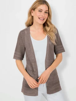 Gilets Et Cardigans<Veste en tricot motif ajouré léger