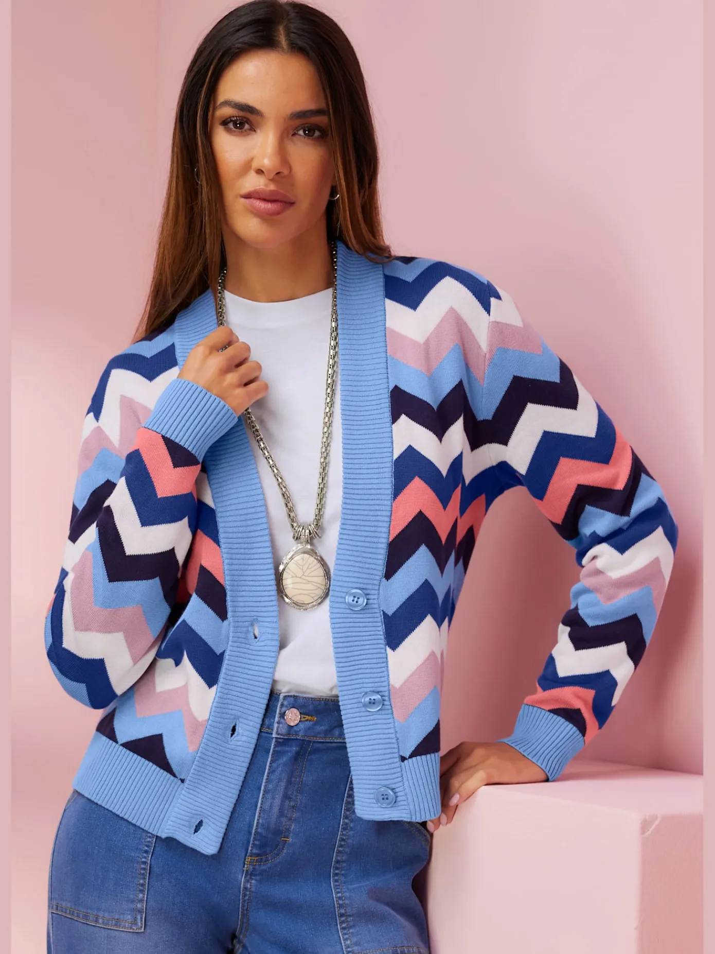 Rick Cardona Gilets Et Cardigans<Veste en tricot motif zigzag tendance