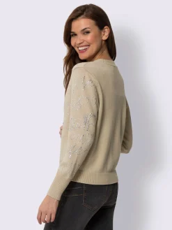 Mandarin Gilets Et Cardigans<Veste en tricot petites pierres fantaisie tendance