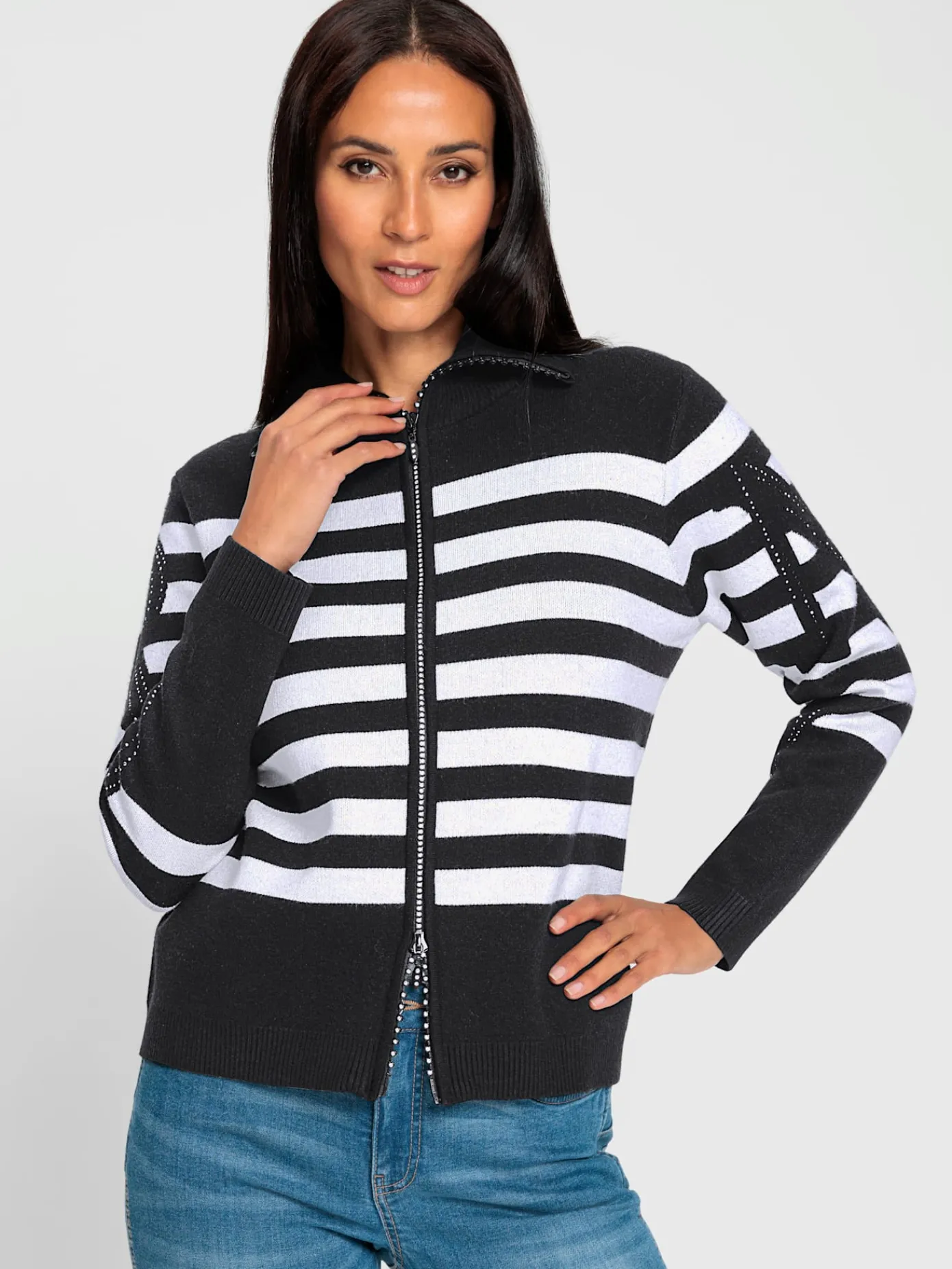 Rick Cardona Gilets Et Cardigans<Veste en tricot pierres brillantes fantaisie