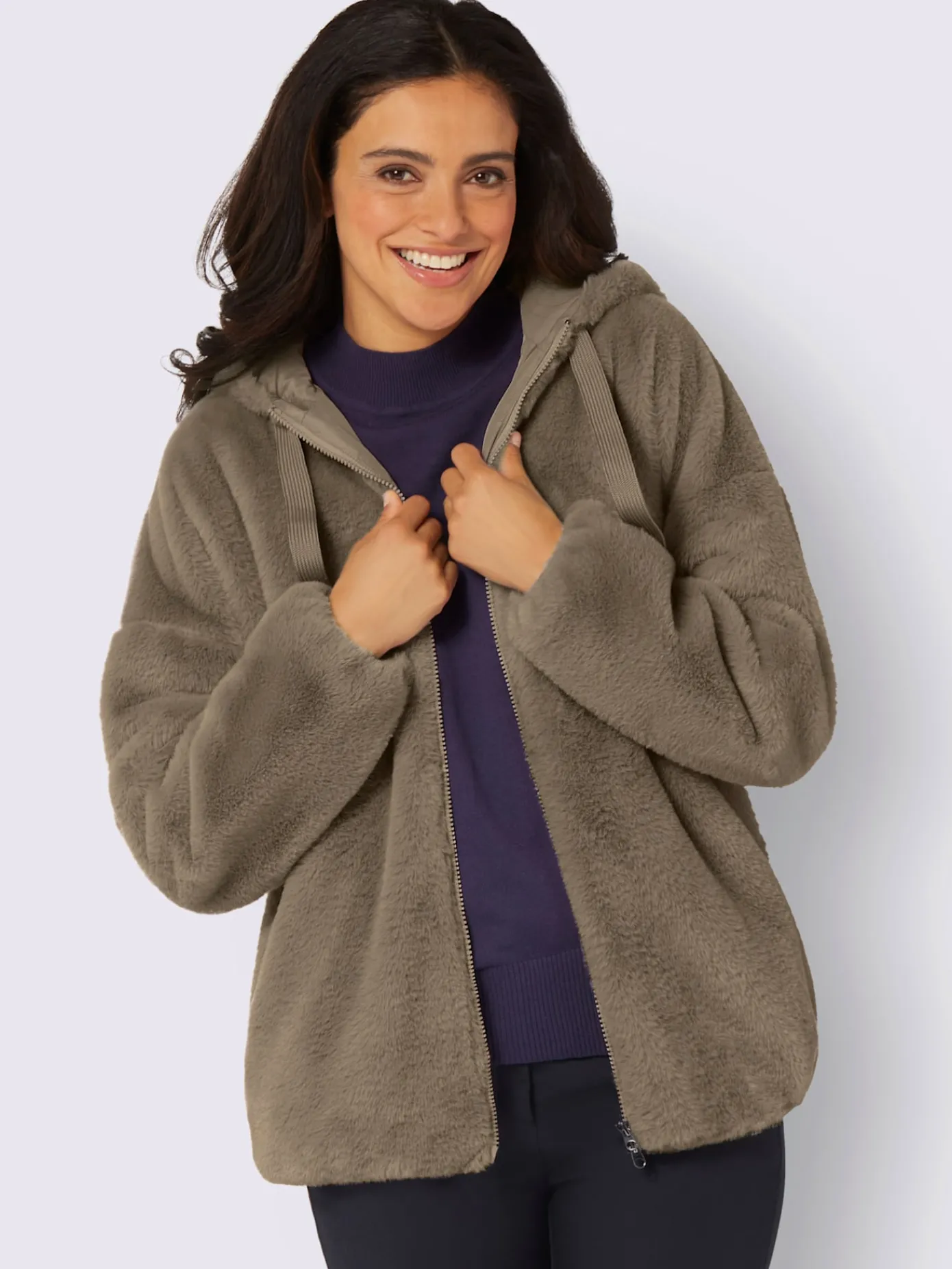 Vestes<Veste imitation fourrure allure tendance