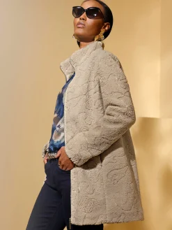 Creation L Vestes<Veste imitation fourrure coupe en a affinante