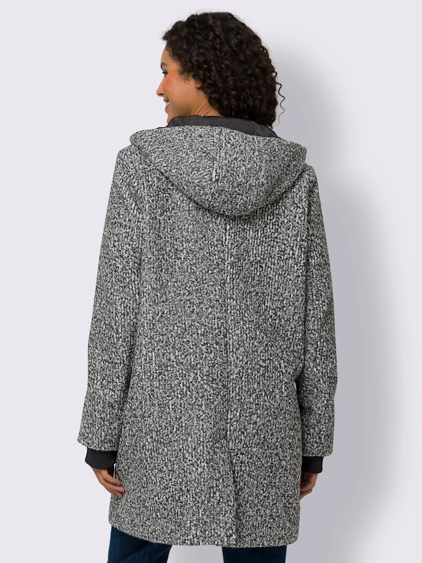 Mandarin Vestes<Veste longue aspect laine