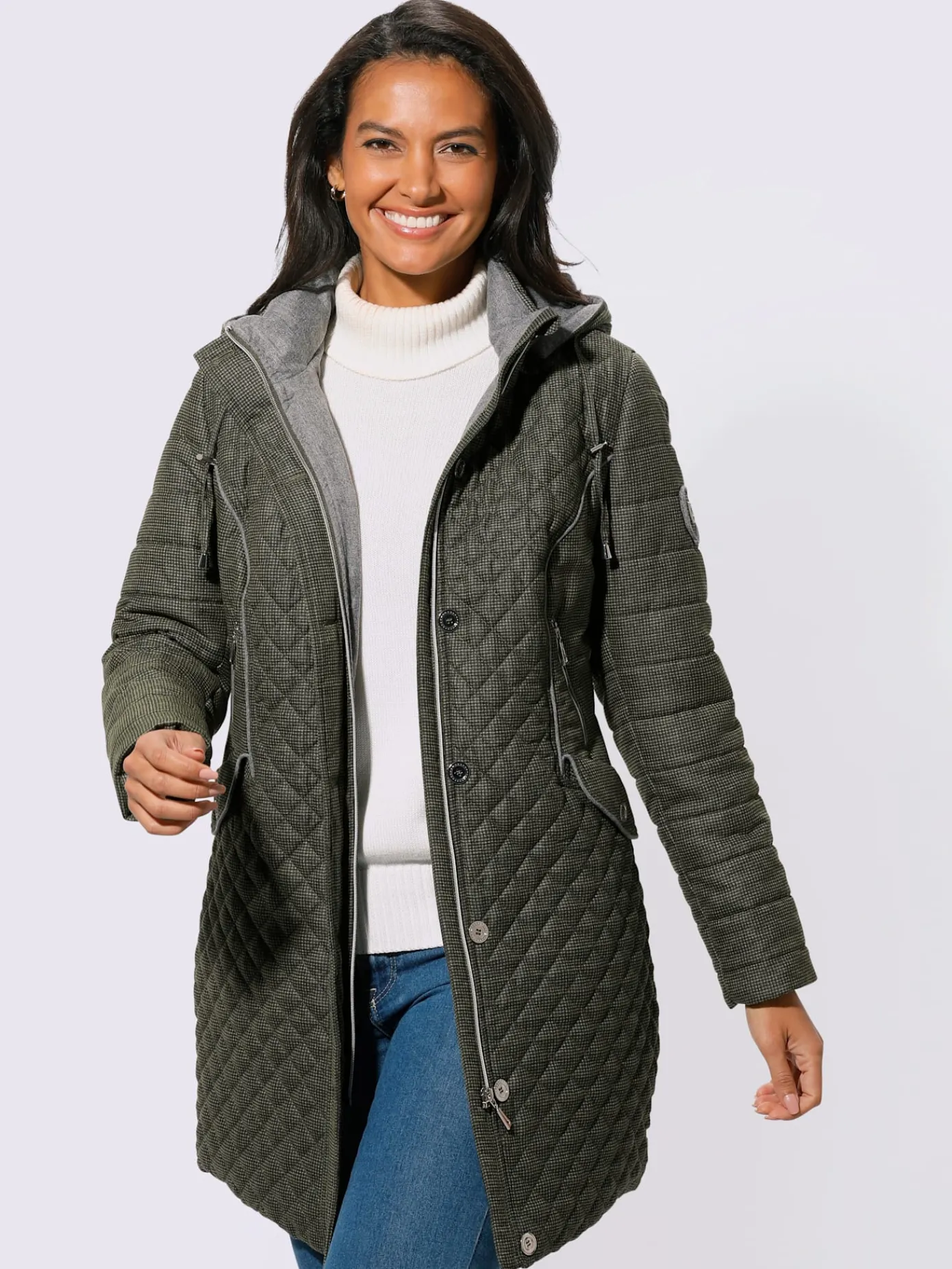 Collection L Vestes<Veste longue capuche amovible grâce à une glissière