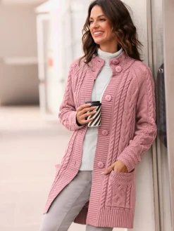 Gilets Et Cardigans<Veste longue en tricot 50% coton