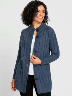 Gilets Et Cardigans<Veste longue en tricot 60% coton