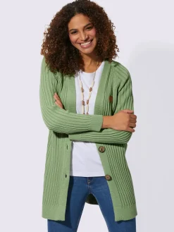 Collection L Gilets Et Cardigans<Veste longue en tricot 50% coton