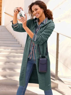 Collection L Gilets Et Cardigans<Veste longue en tricot 50% coton