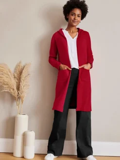 Gilets Et Cardigans|Jeans<Veste longue en tricot à capuche